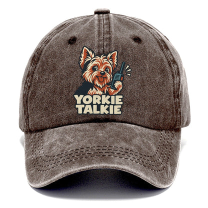 Yorkie Talkie Familiar Punchlines Classic Cap – Brown