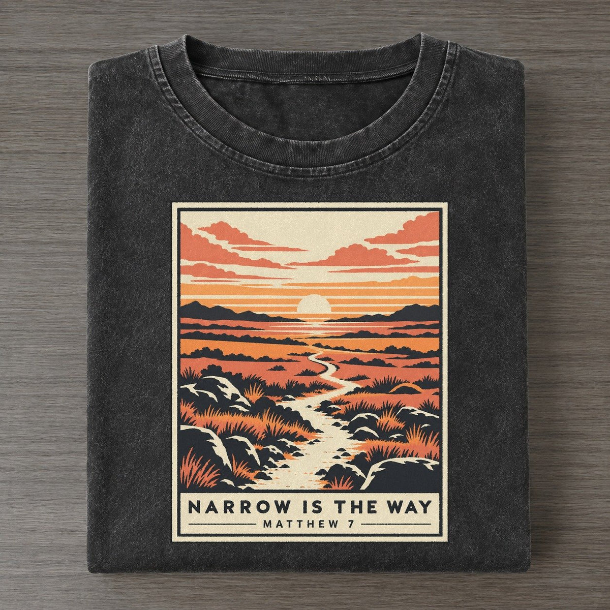 Narrow Is The Way Given Light Vintage T-shirt – Black