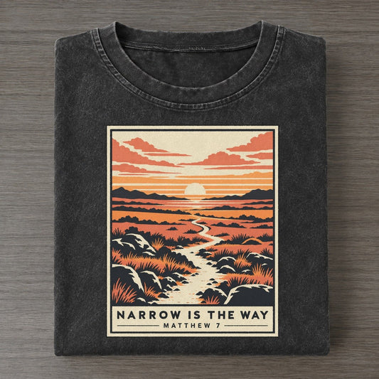 Narrow Is The Way Given Light Vintage T-shirt – Black