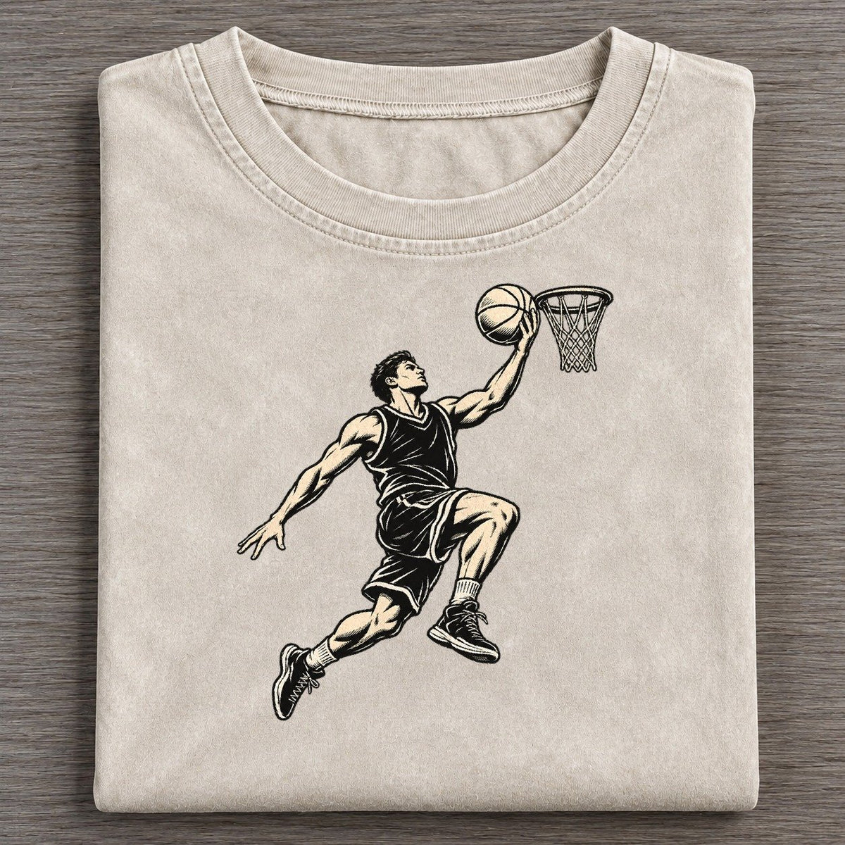 Basketball One Step Layup Global Sports Ink Figures Vintage T-shirt – Off White