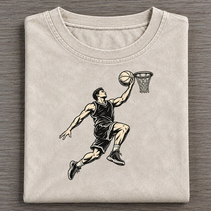 Basketball One Step Layup Global Sports Ink Figures Vintage T-shirt – Off White