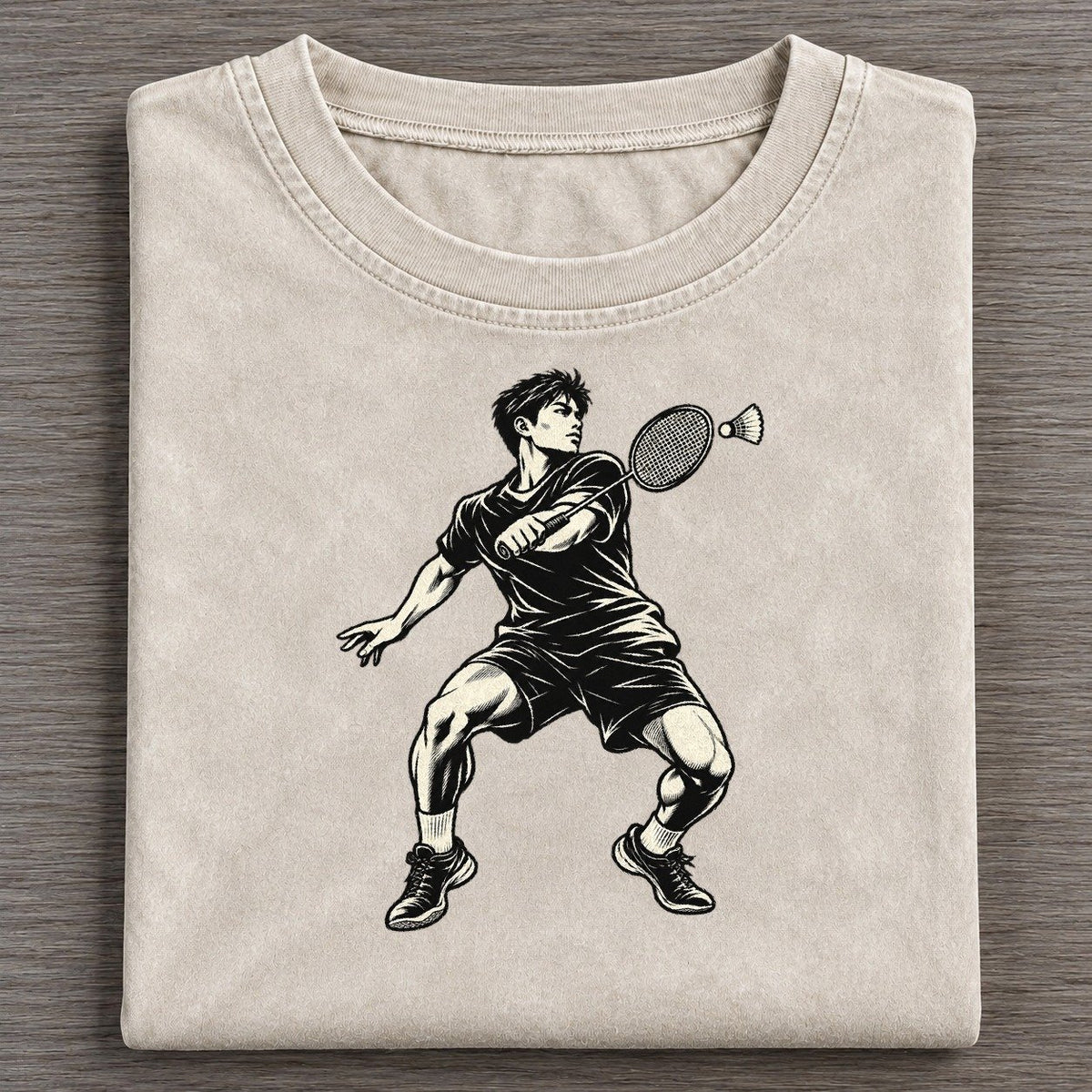 Badminton Backhand Lift Global Sports Ink Figures Vintage T-shirt – Off White