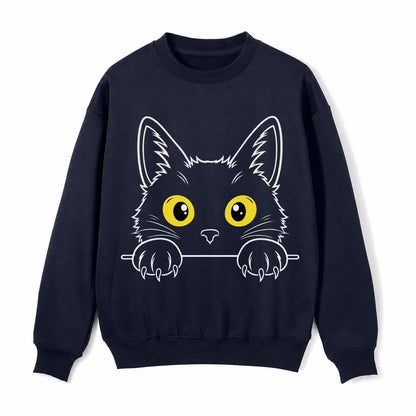 Black Cat Fleece Sweatshirt – Navy Blue