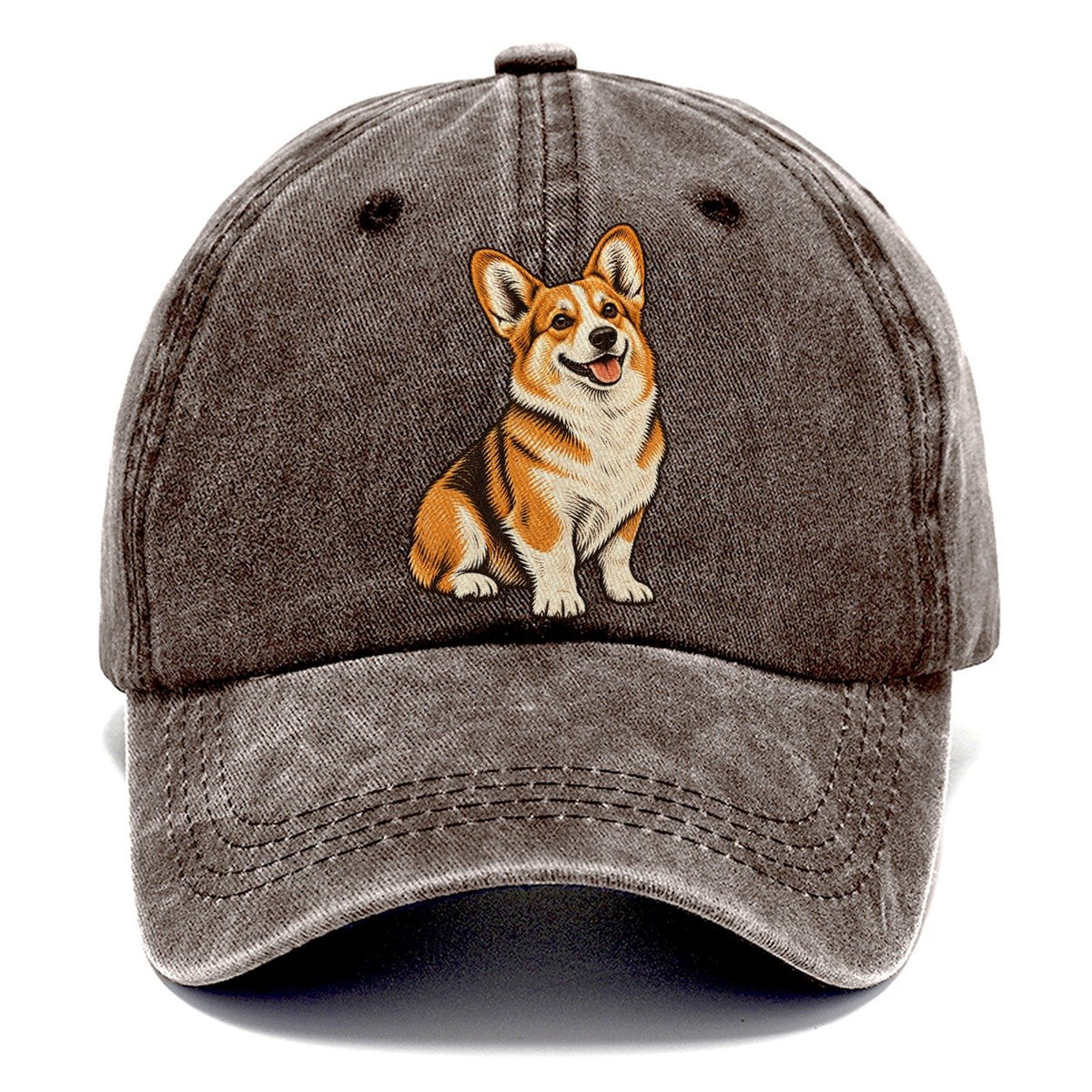 Happy Corgi Classic Cap – Brown