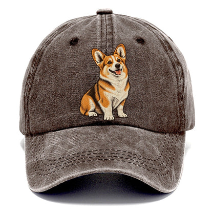 Happy Corgi Classic Cap – Brown