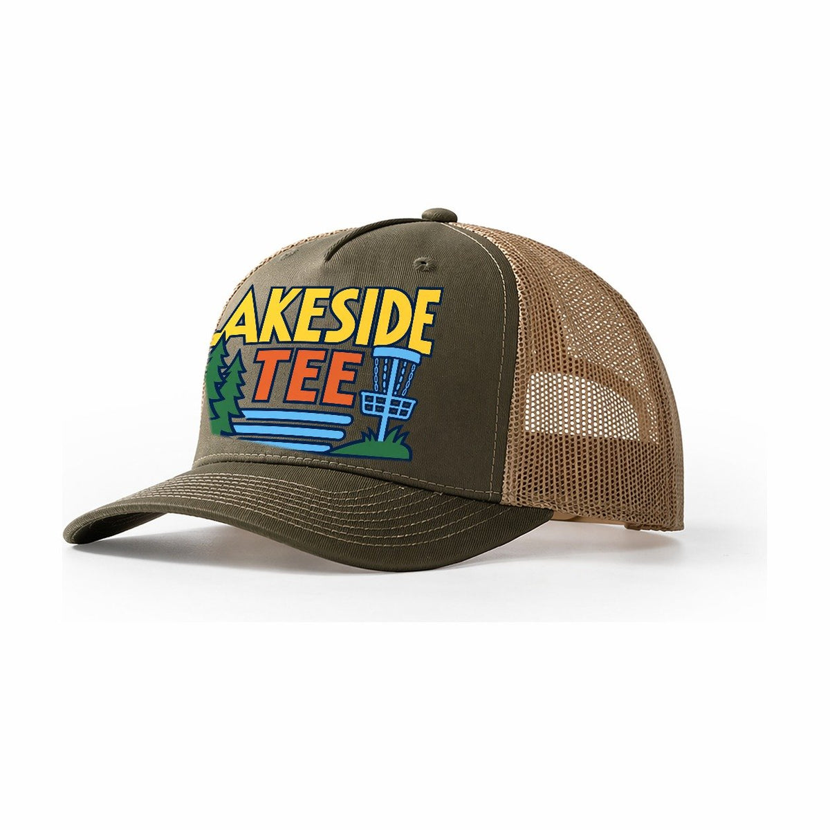 Lakeside Tee Disc Golf Trucker Hat – Olive Khaki