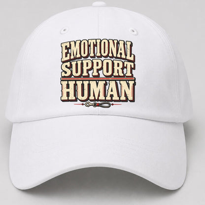 Emotional Support Human American Wit Baseball Cap – White