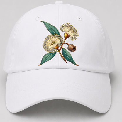 Tasmania Blue Gum Blossom And Capsule Australia Cultural Icons Baseball Cap – White