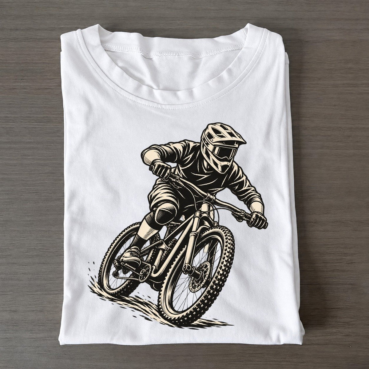Mountain Biker Carving Berm Global Sports Ink Figures Classic T-shirt – White