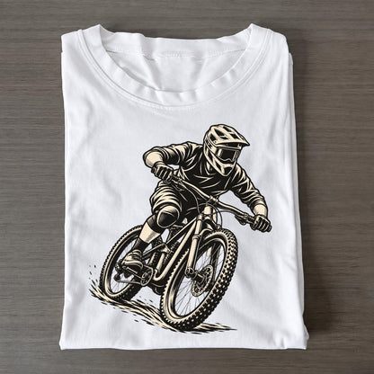 Mountain Biker Carving Berm Global Sports Ink Figures Classic T-shirt – White