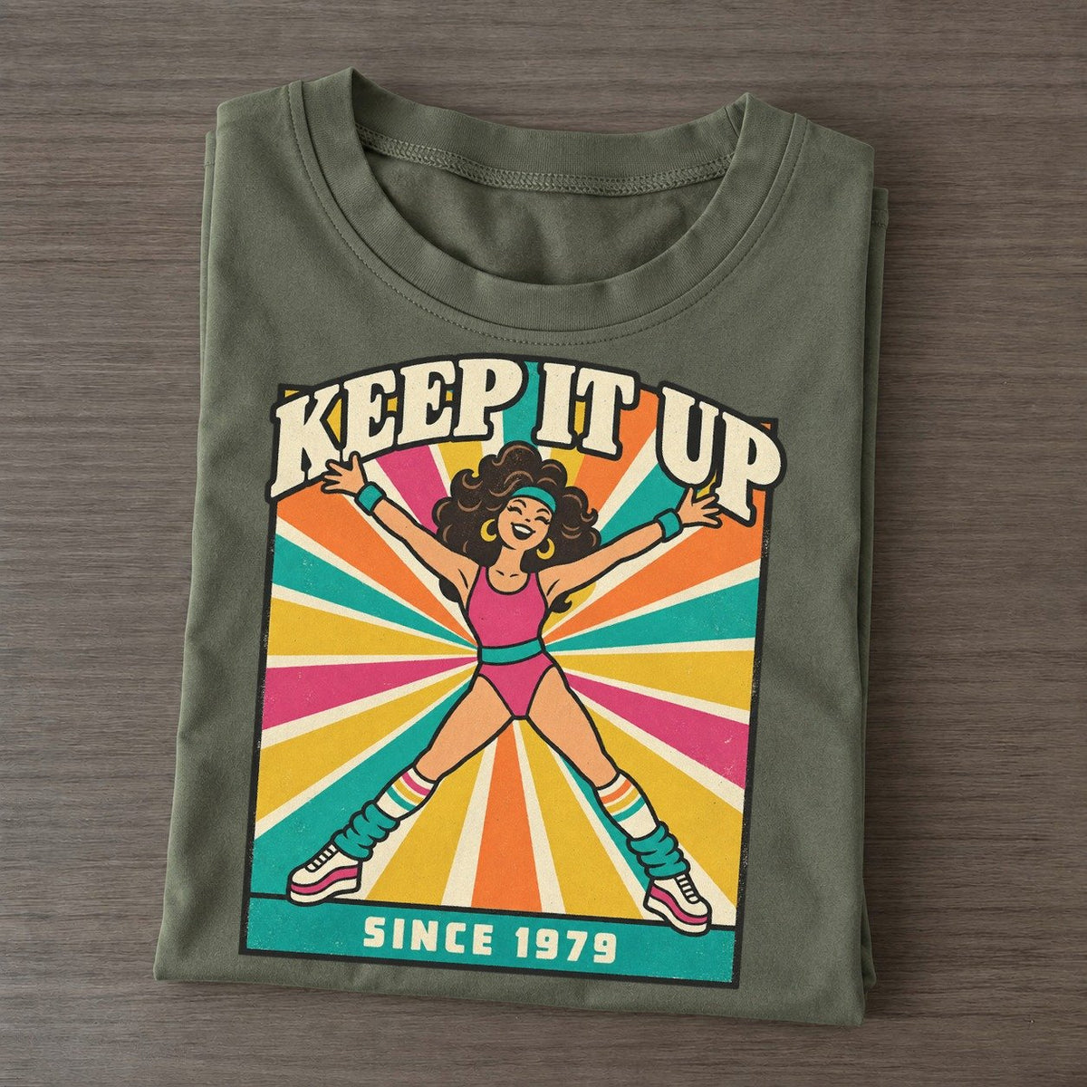 Aerobics Lady Boogie Bodies Classic T-shirt – Army Green