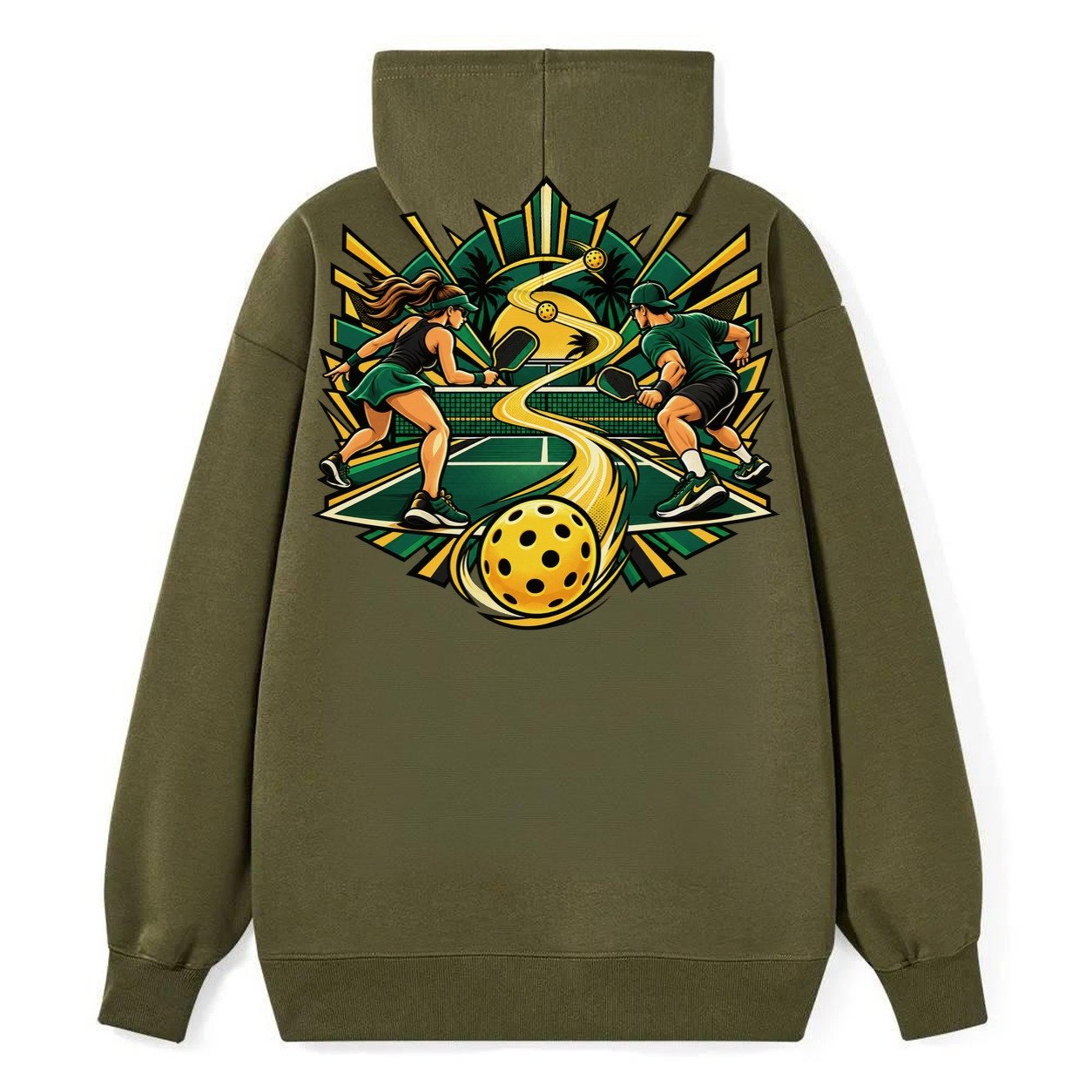 Baseline Rally Pickleball Life Classic Pullover Hoodie – Armygreen