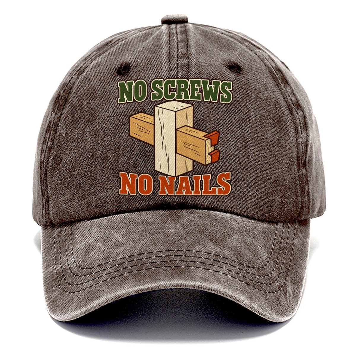 No Screws No Nails Woodworking Classic Cap – Brown