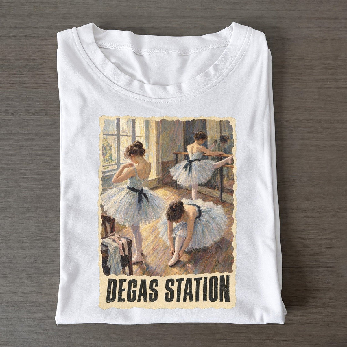 Degas Station Ballet Rehearsal Art Pun Classic T-shirt – White