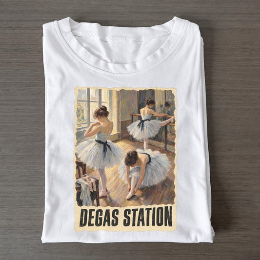 Degas Station Ballet Rehearsal Art Pun Classic T-shirt – White