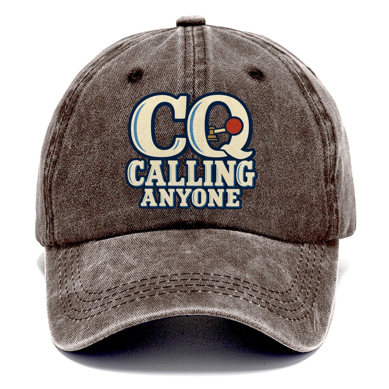 Cq Calling Anyone Amateur Radio Classic Cap – Brown