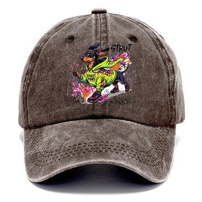 Strut Street Paws Y2K Energy Classic Cap – Brown