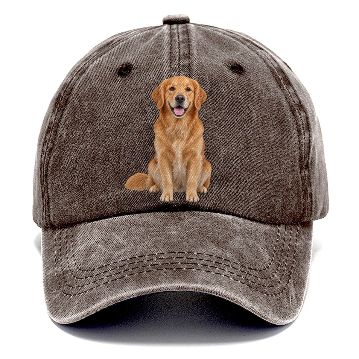 Golden Retriever Sitting Upright Top Breeds Classic Cap – Brown