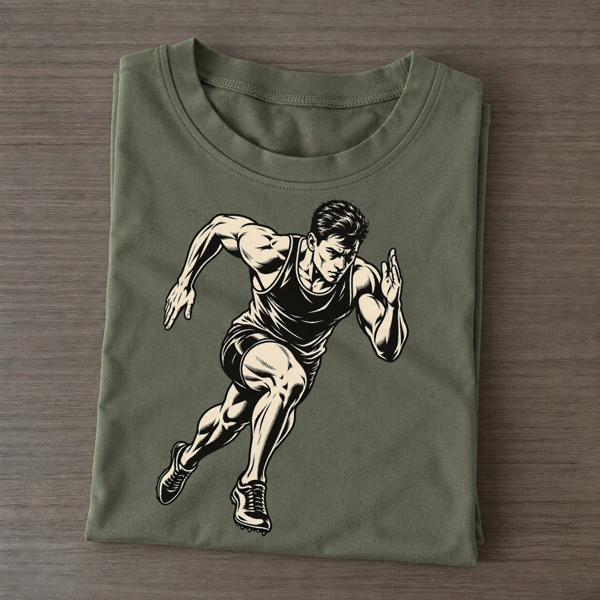 Sprinter First Three Steps Global Sports Ink Figures Classic T-shirt – Army Green
