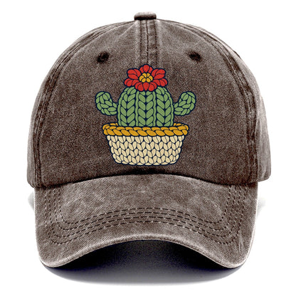 Crocheted Cactus Yarn Crafts Classic Cap – Brown