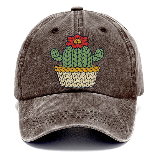 Crocheted Cactus Yarn Crafts Classic Cap – Brown