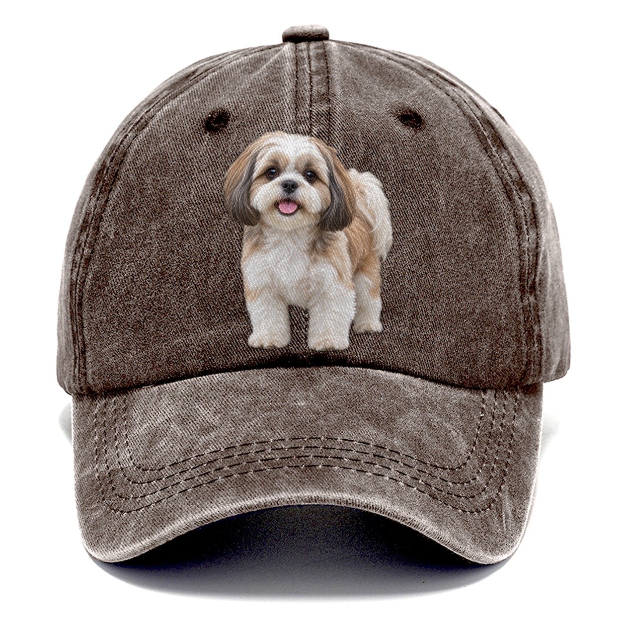 Shih Tzu Standing Top Breeds Classic Cap – Brown