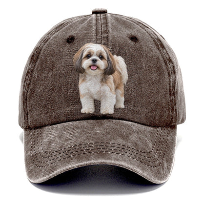 Shih Tzu Standing Top Breeds Classic Cap – Brown