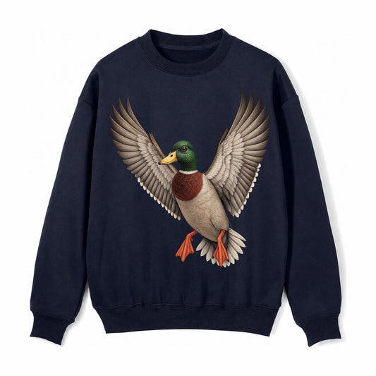 Mallard In Flight Fleece Sweatshirt – Navy Blue