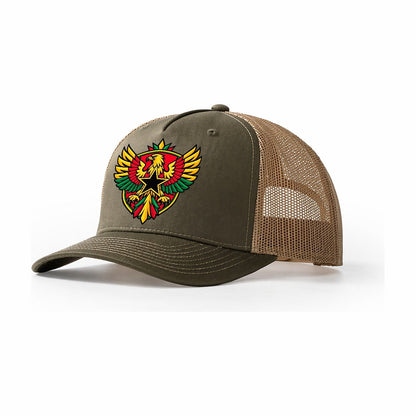 Ghana Minimal Emblem Country Logos Trucker Hat – Olive Khaki