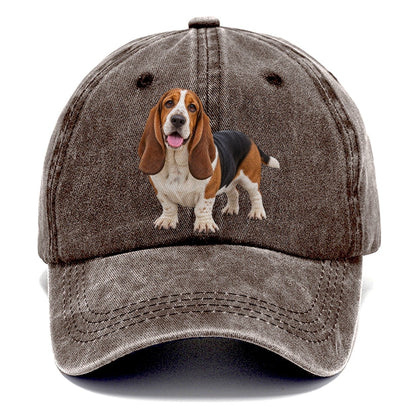 Basset Hound Standing Top Breeds Classic Cap – Brown