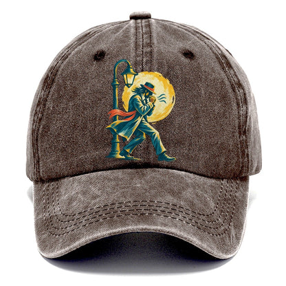Man in Hat by Lamppost Classic Cap – Brown