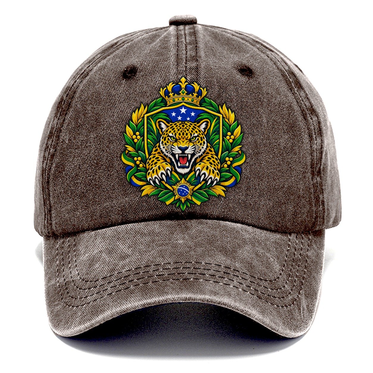 Brazil Heraldic Crest Country Logos Classic Cap – Brown