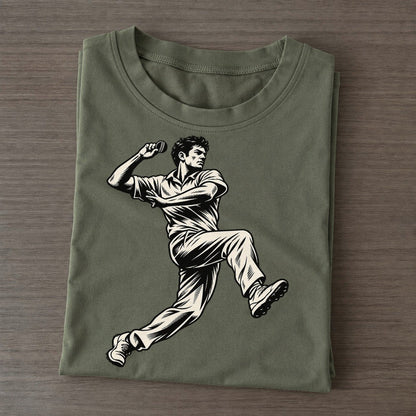 Cricket Spinner In Flight Global Sports Ink Figures Classic T-shirt – Army Green