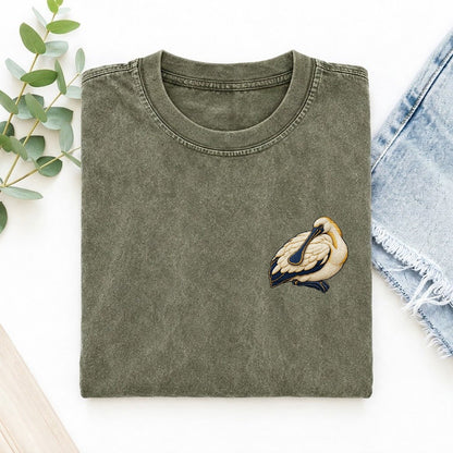 Spoonbill Shoulder Rest Left Chest Thread Signatures II Left Chest Vintage T-shirt – Army Green