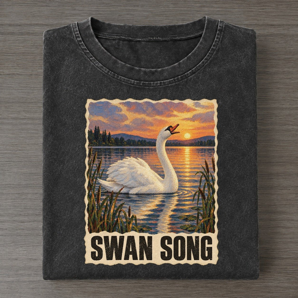 Swan Swan Song Animal Puns Vol. 2 Vintage T-shirt – Black