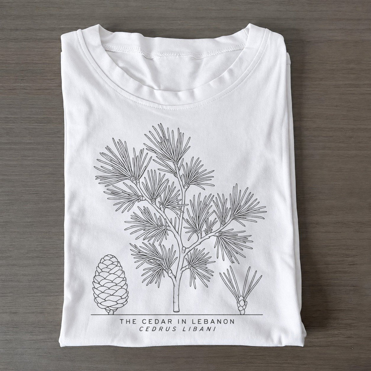 The Cedar In Lebanon Olive Line Classic T-shirt – White