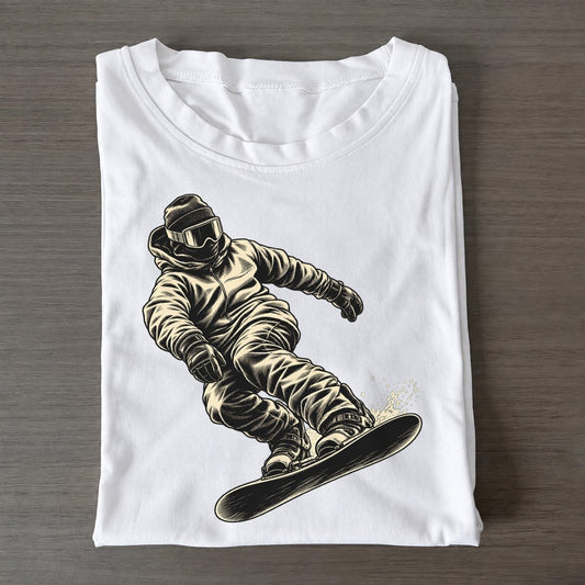 Snowboarder Heel Edge Carve Global Sports Ink Figures Classic T-shirt – White
