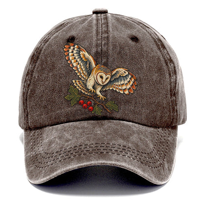 Barn Owl And Hawthorn Berries Uk Culture Heritage Classic Cap – Brown