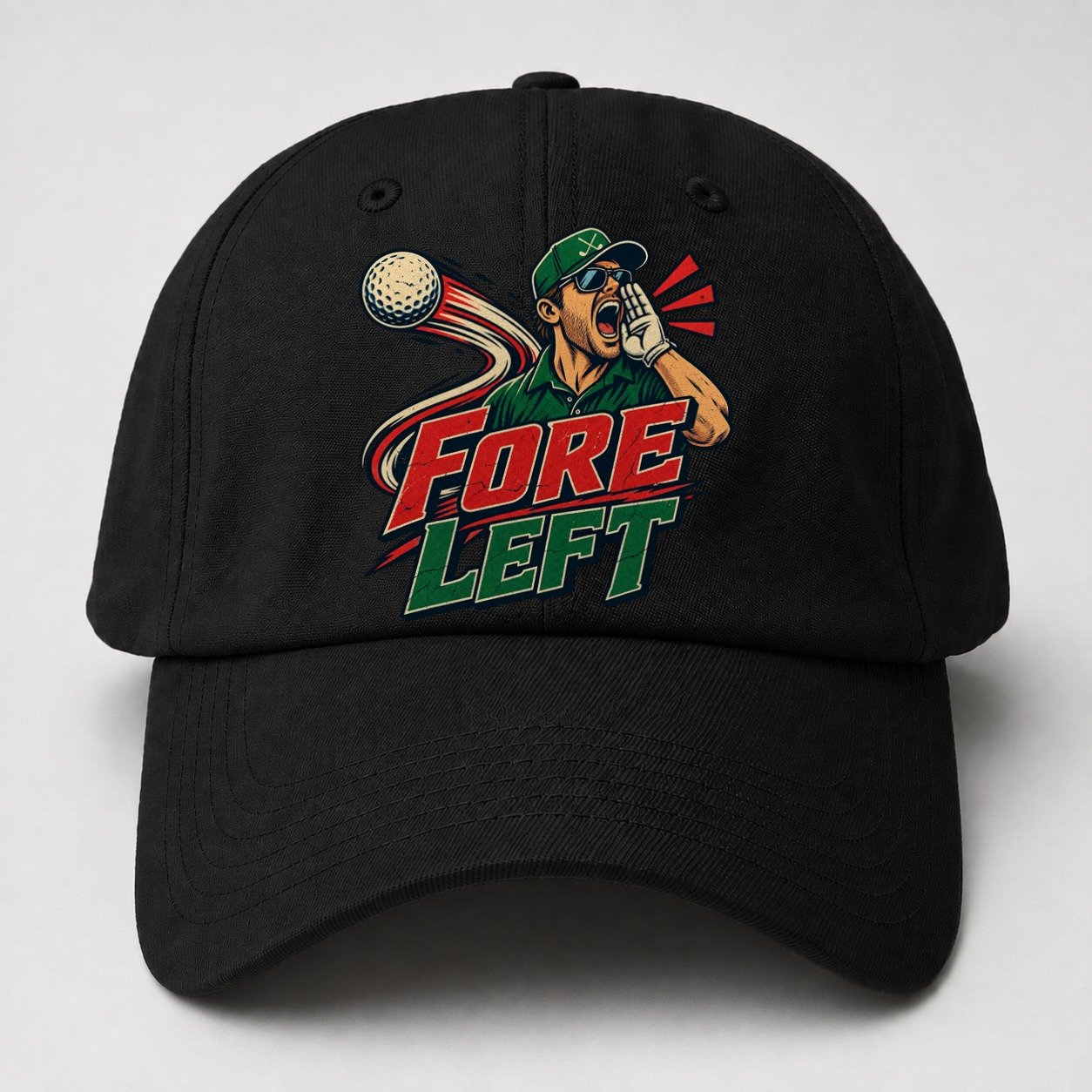 Fore Left Golf Life Baseball Cap – Black