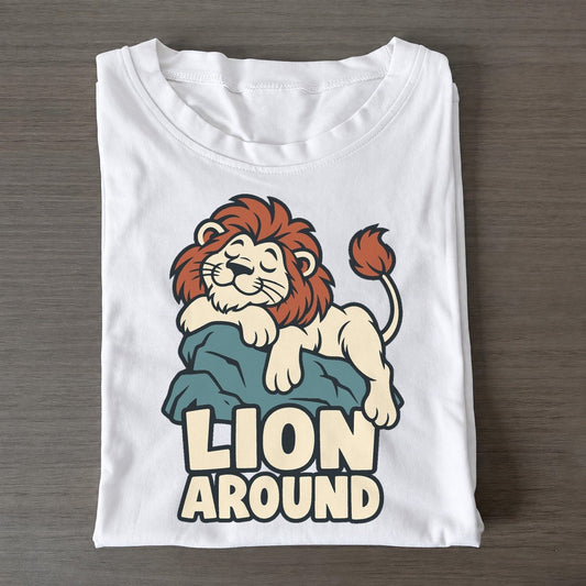 Lion Around Familiar Punchlines Classic T-shirt – White