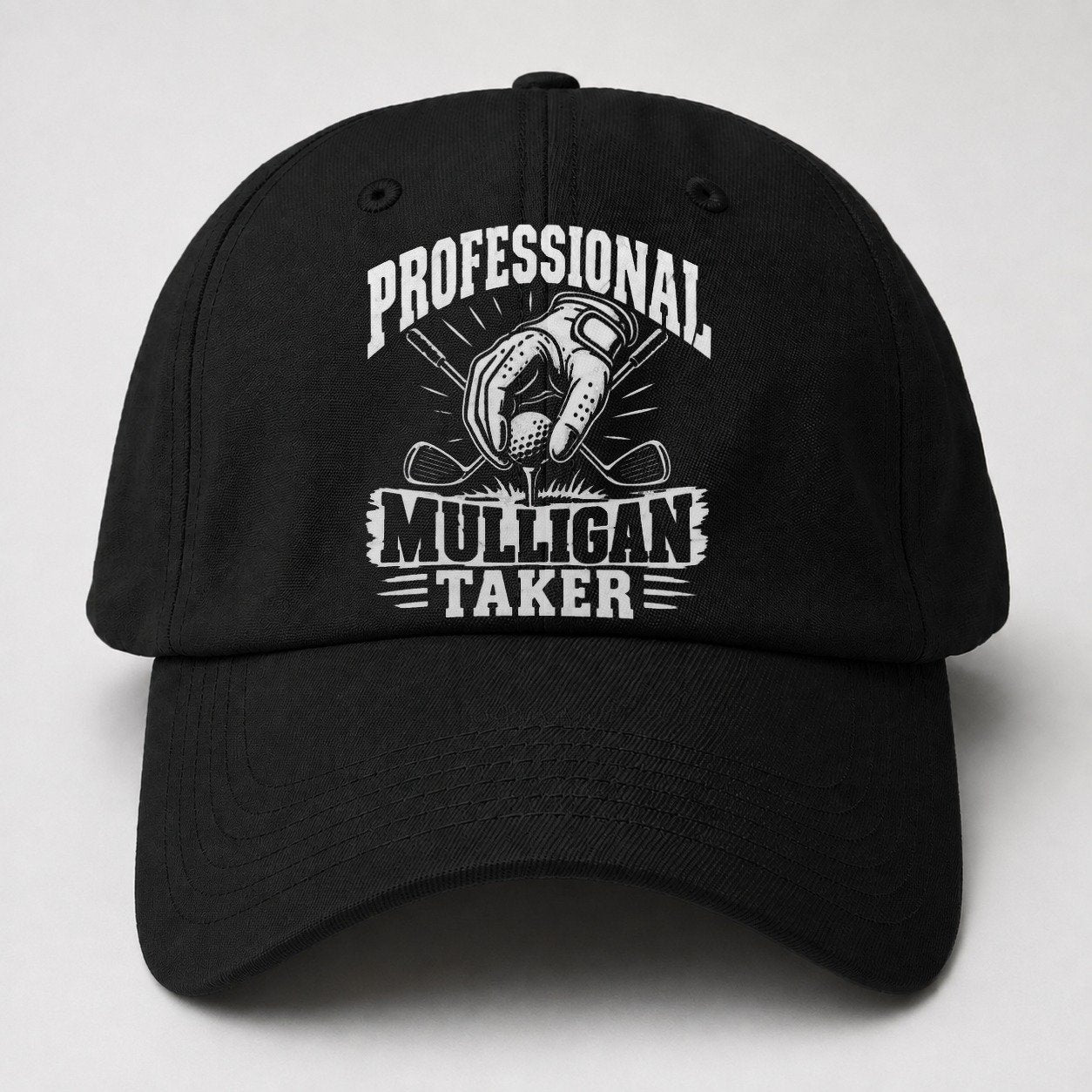 Professional Mulligan Taker Golf Life Baseball Cap – Black