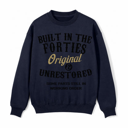 Built In The Forties Original Unrestored Some Parts Still In Fleece Sweatshirt – Navy Blue