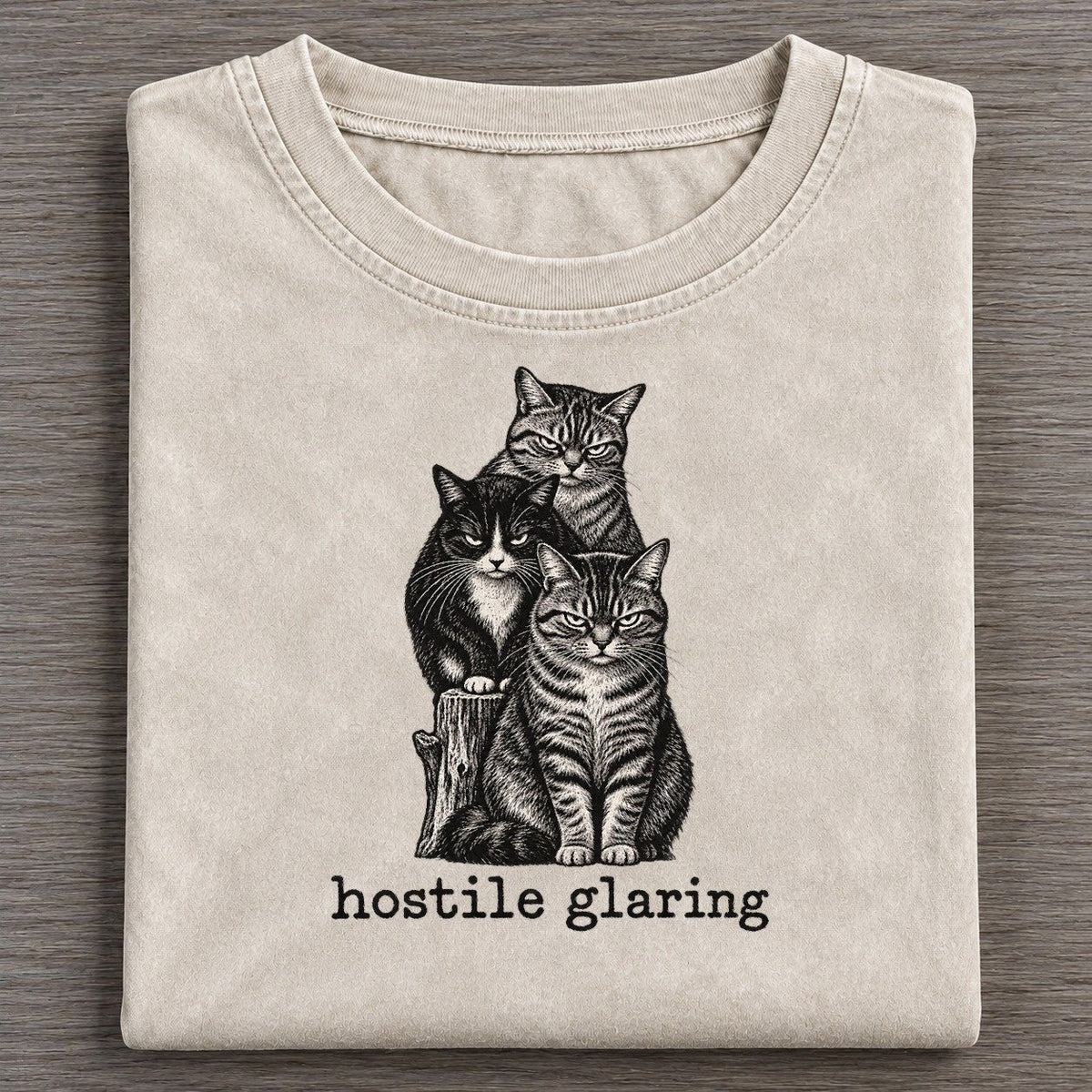 Hostile Glaring Collective Nouns Vintage T-shirt – Off White