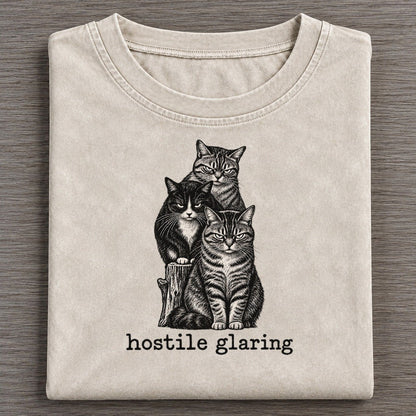 Hostile Glaring Collective Nouns Vintage T-shirt – Off White