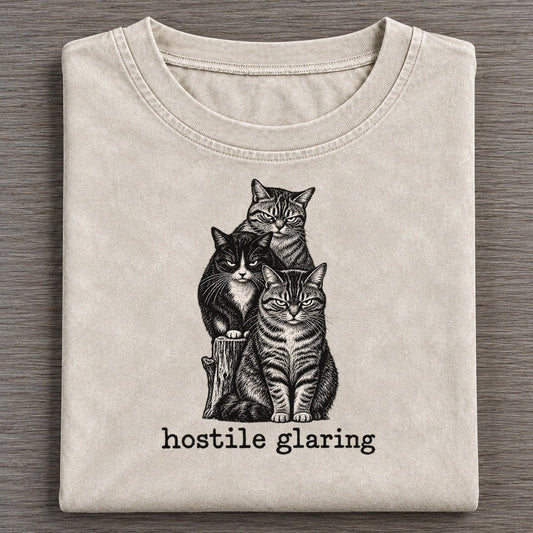 Hostile Glaring Collective Nouns Vintage T-shirt – Off White