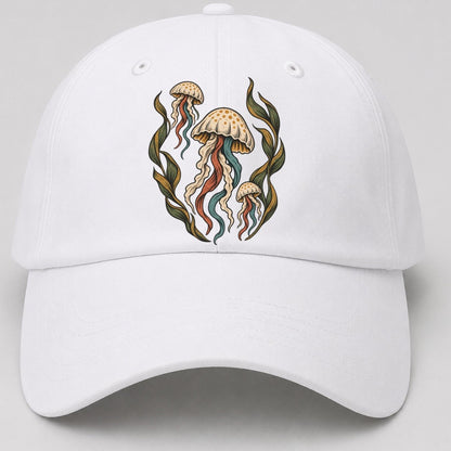 Jellyfish Kelp Lanterns Gentle Wild Baseball Cap – White