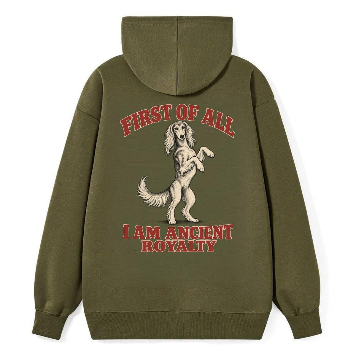 Saluki Dog Declarations Classic Pullover Hoodie – Armygreen