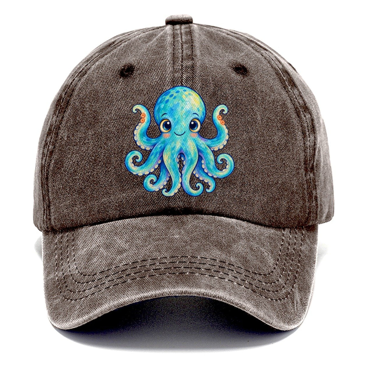 Octopus Curious Wave Sea Sprite Classic Cap – Brown
