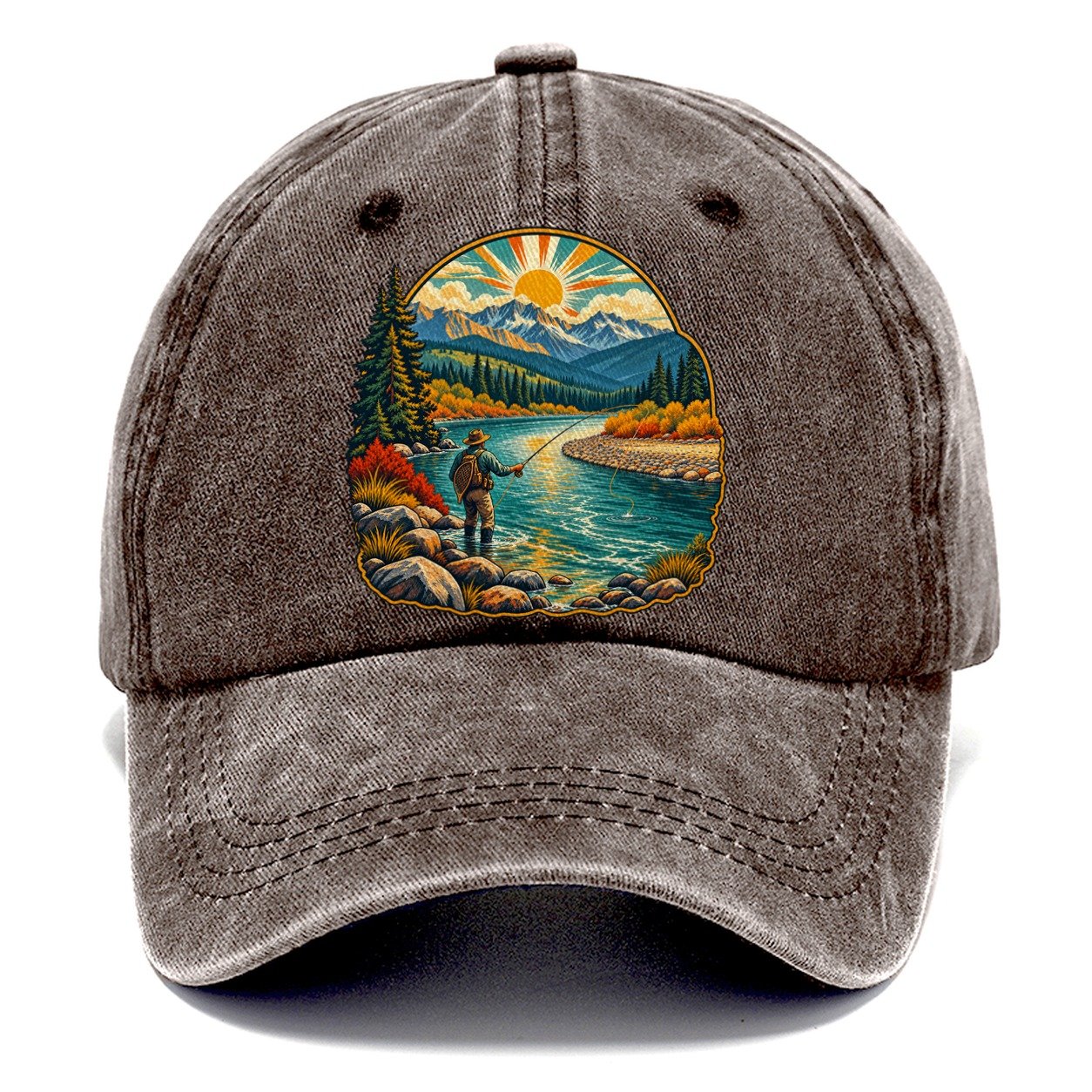 River Bend Fly Water Fishing Club Classic Cap – Brown