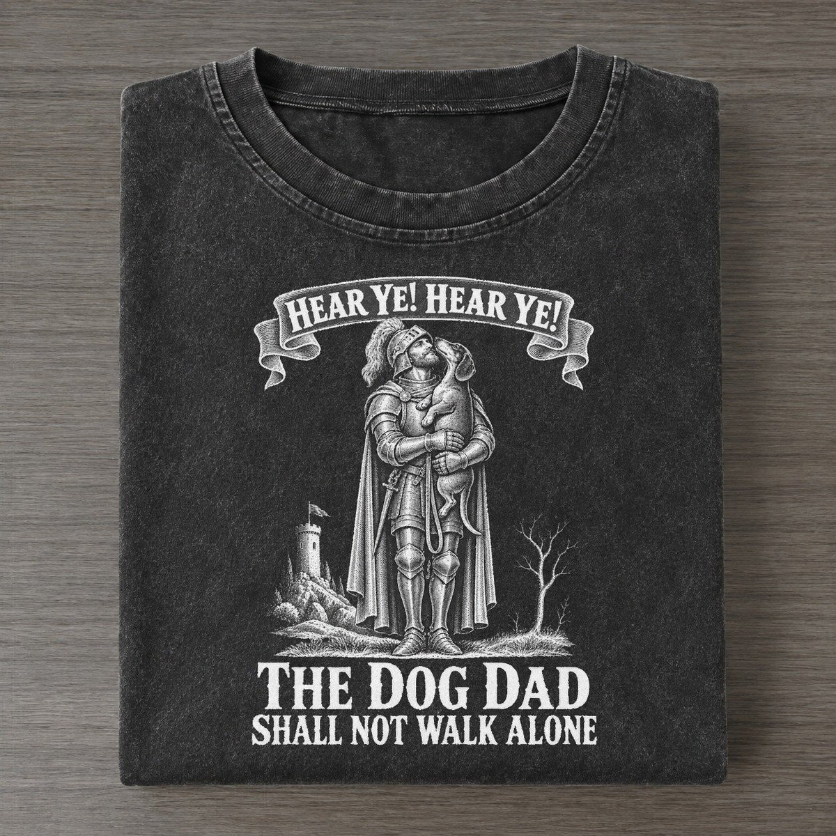The Dog Dad And The Dachshund Royal Decree Vintage T-shirt – Black